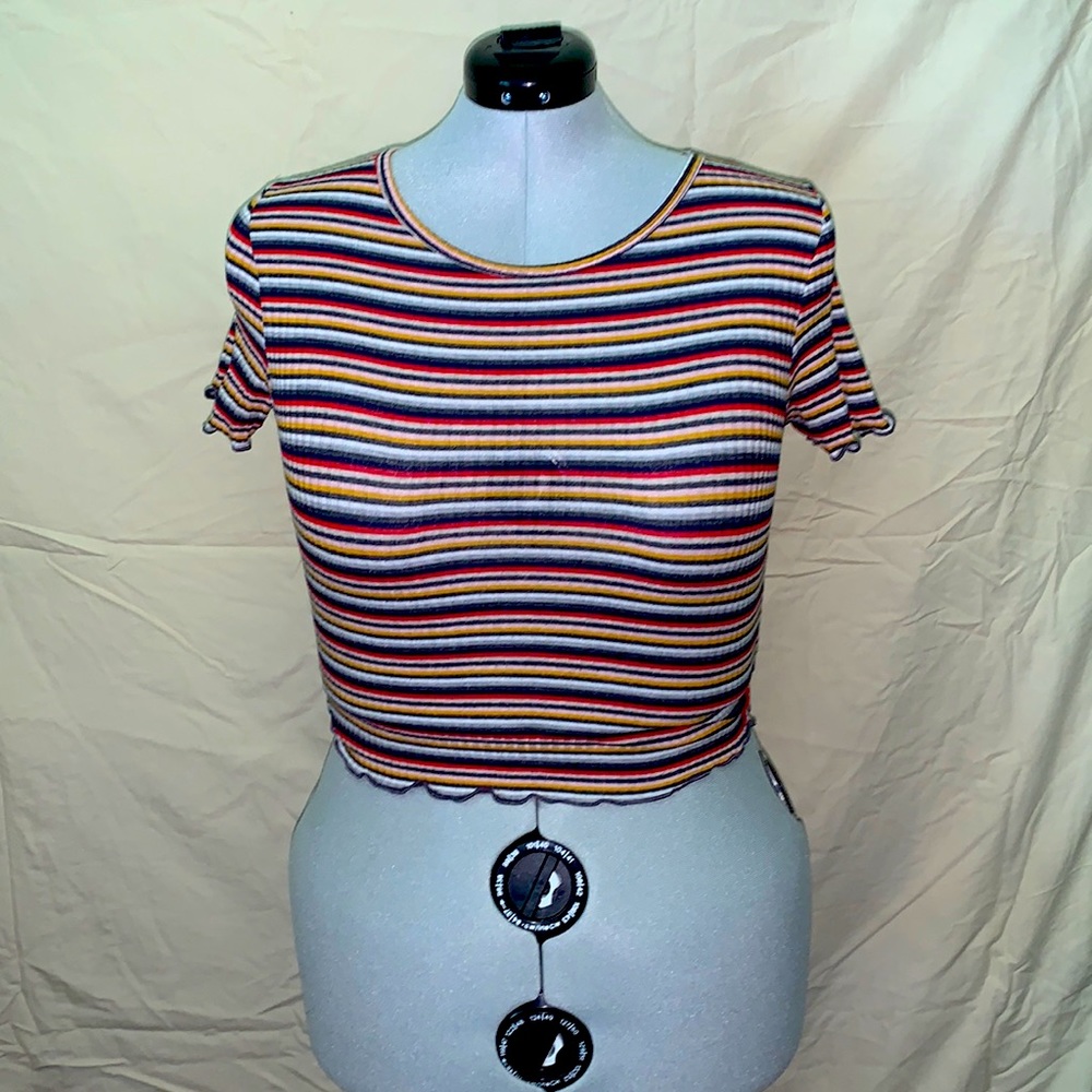 Caution to the wind colorful crop top